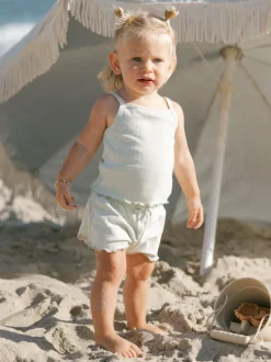 Pointelle Tank + Shortie Set, Mint