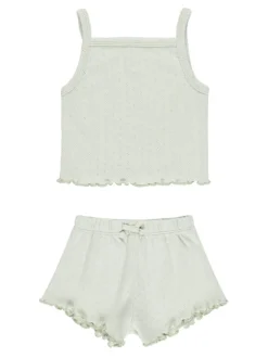 Pointelle Tank + Shortie Set, Mint