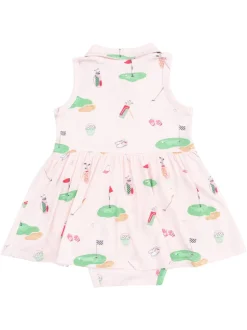 Polo Collar Bodysuit Dress, Golf Things Pink
