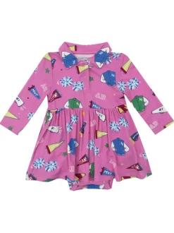 Polo Long Sleeve Bodysuit Dress, Varsity Cheer