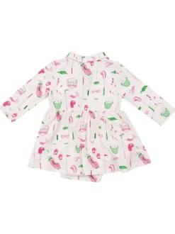 Polo Long Sleeve Bodysuit Dress, Golf Club Pink