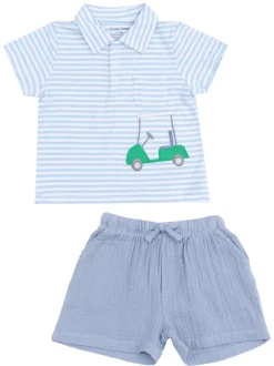 Polo Shirt & Short Set, Golf Applique
