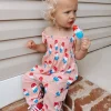 Popsicle Pink / Organic Smocked Jumpsuit