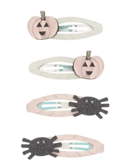 Pumpkin & Spider Hair Clip Set