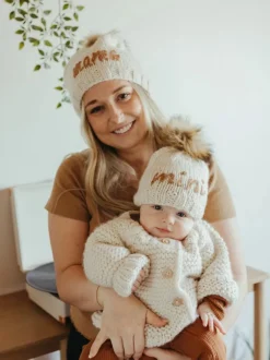 "Mini" Knit Beanie, Pecan