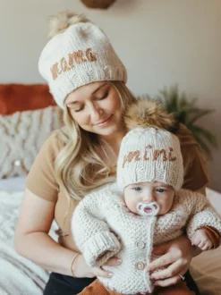 "Mini" Knit Beanie, Pecan