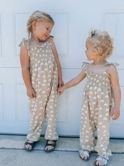 Rainbow / Organic Smocked Jumpsuit
