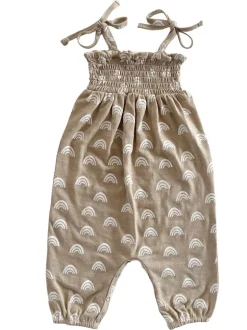 Rainbow / Organic Smocked Jumpsuit