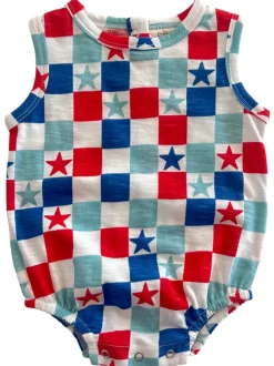 Red, White & Blue Checkerboard / Organic Dune Bubble