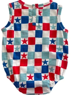 Red, White & Blue Checkerboard / Organic Dune Bubble