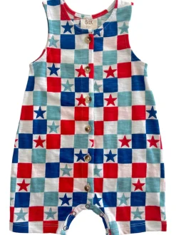 Red, White & Blue Checkerboard / Organic Bay Shortie