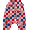 Red, White, Blue & Pink Checkerboard / Organic Bay Jumpsuit