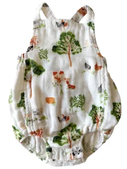 Retro Sunsuit, Farm Friends