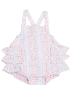 Ruffle Sunsuit, Ogee Floral