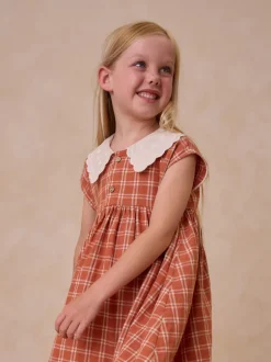 Rylee & Cru Collared Babydoll Dress, Poppy Check
