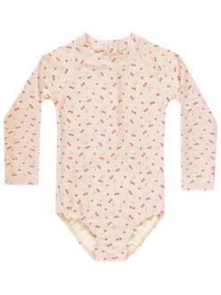 Rylee & Cru Delphine Rashguard One Piece Swimsuit, Cherries