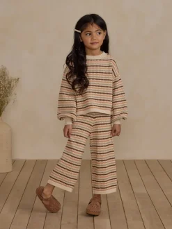 Rylee & Cru Knit Wide Leg Pant, Honeycomb Stripe