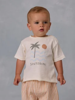 Rylee & Cru Raw Edge Tee, Santorini