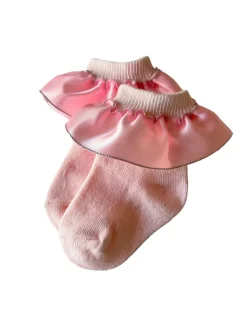 Satin Ruffle Socks, Pink