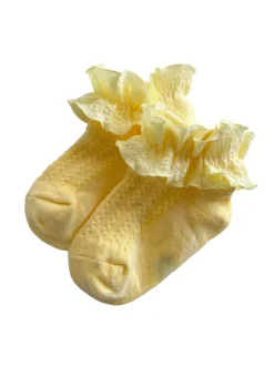 Scrunchie Ruffle Socks, Yellow
