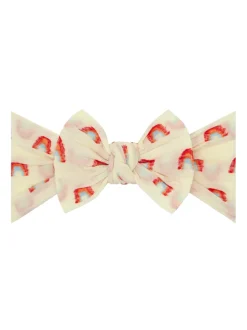 Shabby Knot Bow, Daffodil Pastel Rainbow