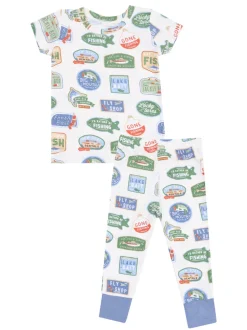 Short Sleeve Loungewear Set, Bait Shop Signage