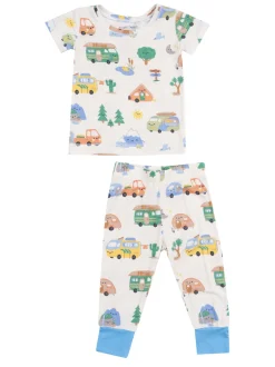 Short Sleeve Loungewear Set, Friendly Campers