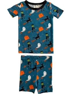 Short Sleeve 2-Piece Set, Broomstick Friends Midnight