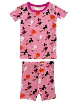 Short Sleeve 2-Piece Set, Broomstick Friends Pink