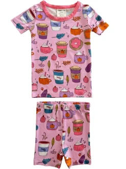 Short Sleeve 2-Piece Set, Pumpkin Spice Latte Pink