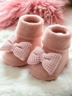 Slipper Socks, Pink Bow
