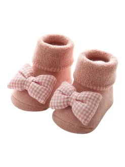 Slipper Socks, Pink Bow