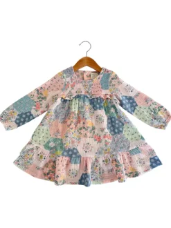 Smocked Ruffle Tiered Dress, Patchwork