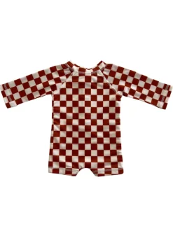 Stracciatella Checkerboard / Sonny Rashguard Swimsuit / UPF 50+