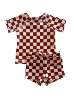Stracciatella Checkerboard / Cove Rashguard Set / UPF 50+