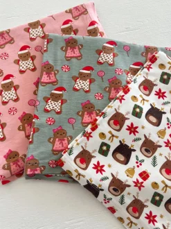Stretch Swaddle Blanket, Gingerbread Friends Green