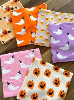 Stretch Swaddle Blanket, Orange Ghost