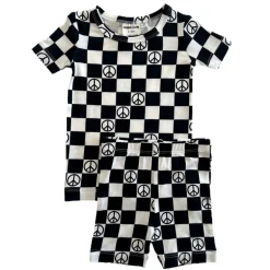Summer Lounge Set, Black Peace Checkerboard