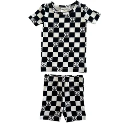 Summer Lounge Set, Black Peace Checkerboard