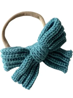 Sweater Bow Headband, Cerulean