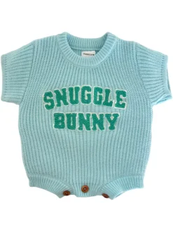 Sweater Romper, Snuggle Bunny Blue