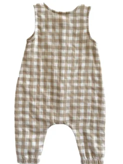 Tan Gingham / Organic Bay Jumpsuit
