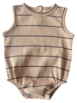 Tan/Black Stripe / Organic Ribbed Dune Bubble