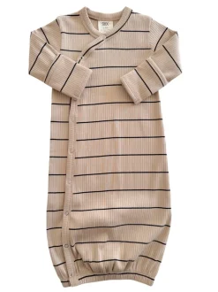 Tan/Black Stripe / Organic Ribbed Gown
