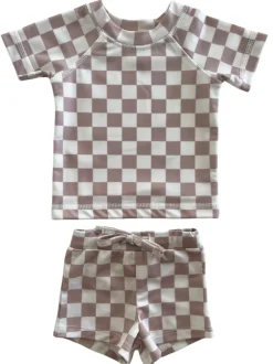 Tiramisu Checkerboard / Cove Rashguard Set / UPF 50+