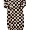 Tiramisu/Black Checkerboard / Organic Gown