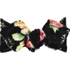 Top Knot Headband, Black Floral Velvet