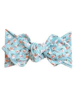 Top Knot Headband, Blue Blush Floral