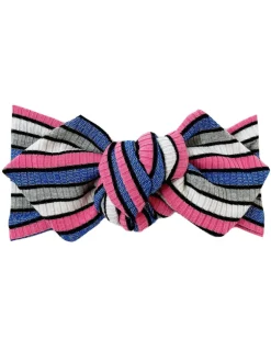Top Knot Headband, Blue Shimmer Stripes