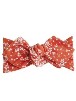 Top Knot Headband, Clay/White Floral